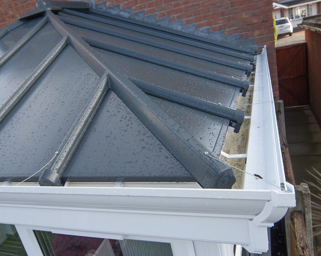 Modern conservatory with insulated panel roof